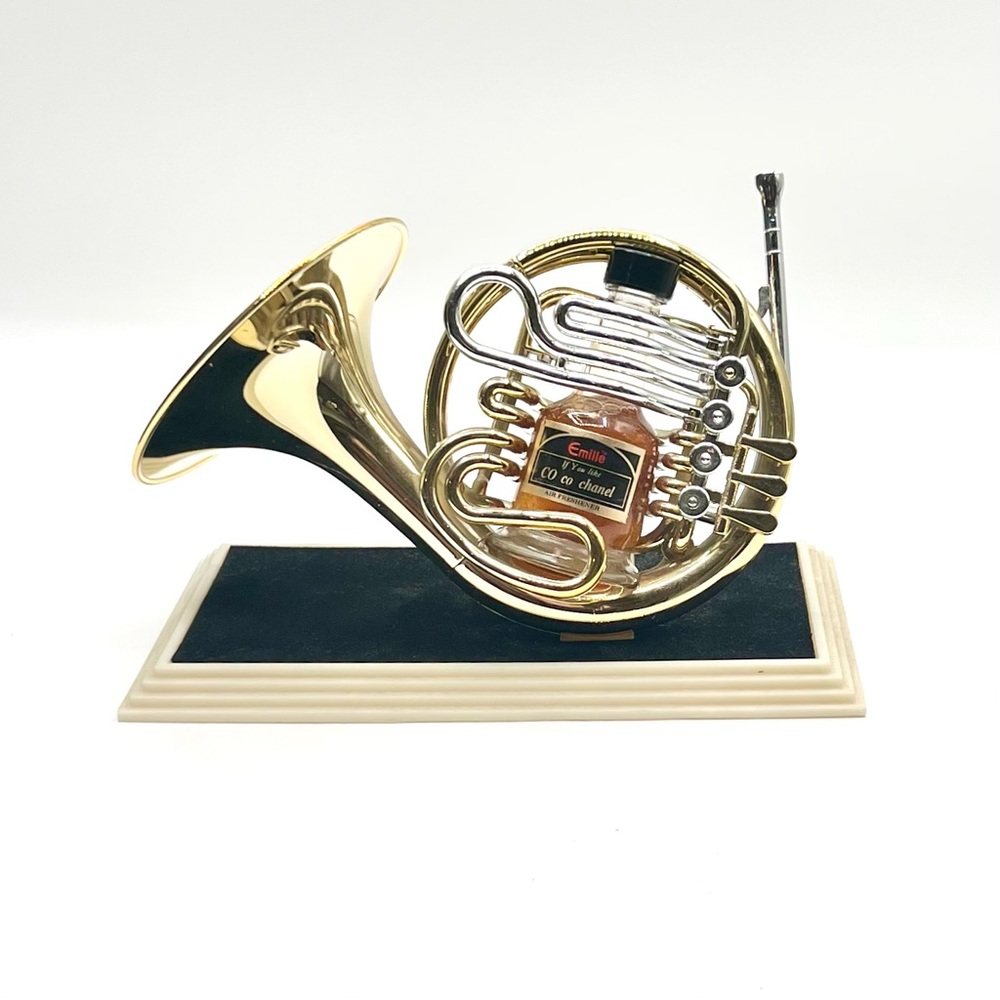 Luxurious Gold and Silver French Horn Figurine